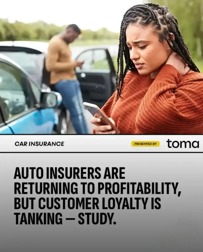 Ad with 2 people standing at an accident